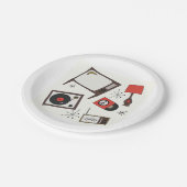 Retro, huishoudelijke artikelen papieren bordje (Gekanteld)