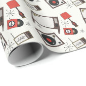 Retro huishoudelijke design cadeaupapier (Rol Hoek)