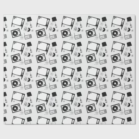 Retro, huishoudelijke design cadeaupapier (Vlak)