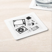 Retro, huishoudelijke design kartonnen onderzetters (Schuin)