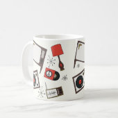 Retro huishoudelijke design koffiemok (Voorkant links)