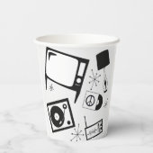 Retro, huishoudelijke design papieren bekers (Achterkant)