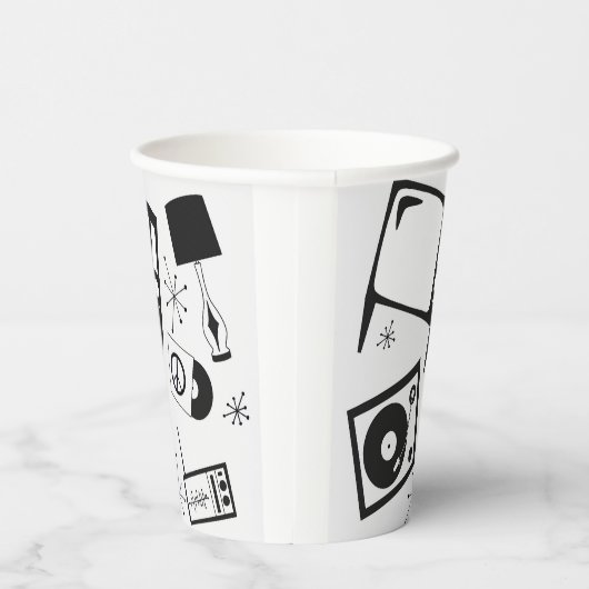 Retro, huishoudelijke design papieren bekers (Rechts)