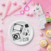 Retro, huishoudelijke design papieren bordje (Feest)