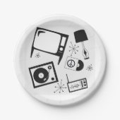 Retro, huishoudelijke design papieren bordje (Voorkant)