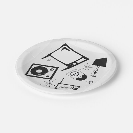 Retro, huishoudelijke design papieren bordje (Gekanteld)