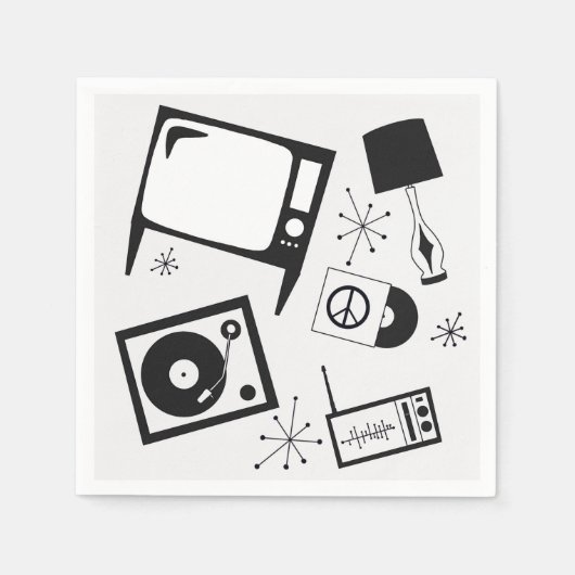 Retro, huishoudelijke design servet (Voorkant)