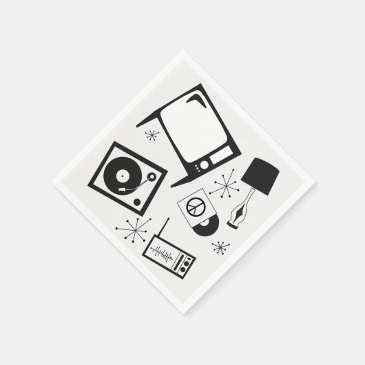 Retro, huishoudelijke design servet (Hoek)