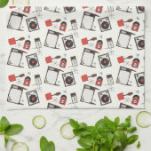 Retro huishoudelijke design theedoek (Gevouwen)