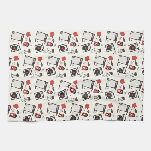 Retro huishoudelijke design theedoek (Horizontaal)