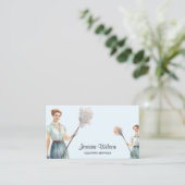 Retro Huishoudelijke schoonmaakdiensten Visitekaartje (Staand voorkant)