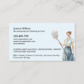 Retro Huishoudelijke schoonmaakdiensten Visitekaartje (Achterkant)