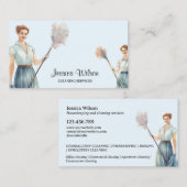 Retro Huishoudelijke schoonmaakdiensten Visitekaartje (Voorkant / Achterkant)