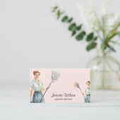 Retro Huishoudelijke schoonmaakdiensten Visitekaartje (Staand voorkant)