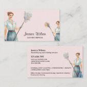 Retro Huishoudelijke schoonmaakdiensten Visitekaartje (Voorkant / Achterkant)