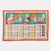 Retro Huishoudster Kalender Handdoek 2026 (Horizontaal)