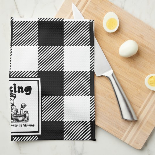 Retro Huisvrouw Bakken Humor Keuken Handdoek (Quarter Fold)