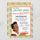 Retro huisvrouw bruids douche uitnodiging (Voorkant / Achterkant)