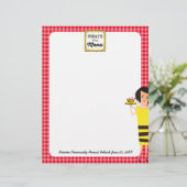 Retro Huisvrouw chef bee homestyle menu letterhoof (Staand voorkant)