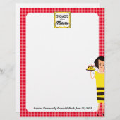 Retro Huisvrouw chef bee homestyle menu letterhoof (Voorkant / Achterkant)