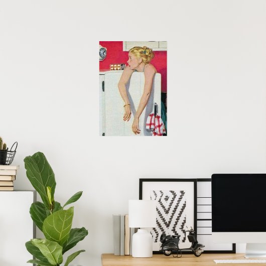 retro  huisvrouw decor poster (Thuiskantoor)