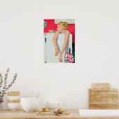 retro  huisvrouw decor poster (Keuken)