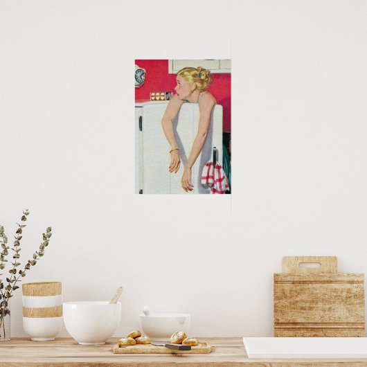 retro huisvrouw decor poster (Keuken)
