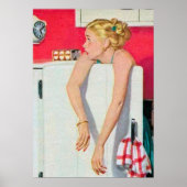 retro huisvrouw decor poster (Voorkant)