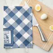 Retro Huisvrouw Funny Plaid Keuken Handdoek (Quarter Fold)