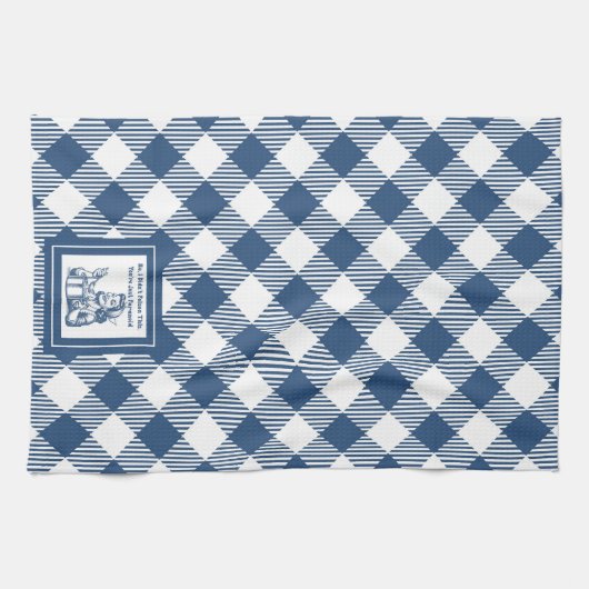 Retro Huisvrouw Funny Plaid Keuken Handdoek (Horizontaal)