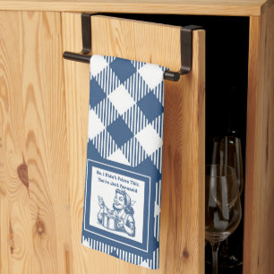 Retro Huisvrouw Funny Plaid Keuken Handdoek