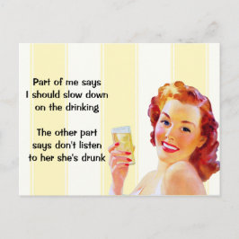 Retro Huisvrouw Funny Quote Ansichtkaart Briefkaart