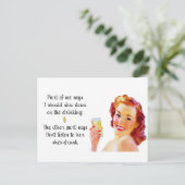 Retro Huisvrouw Funny Quote Briefkaart (Staand voorkant)