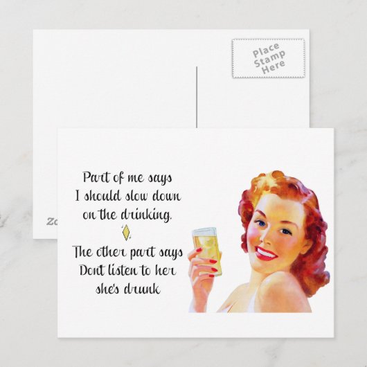 Retro Huisvrouw Funny Quote Briefkaart (Voorkant / Achterkant)