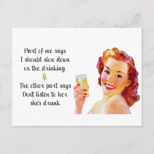 Retro Huisvrouw Funny Quote Briefkaart