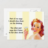 Retro Huisvrouw Funny Quote Briefkaart (Voorkant / Achterkant)