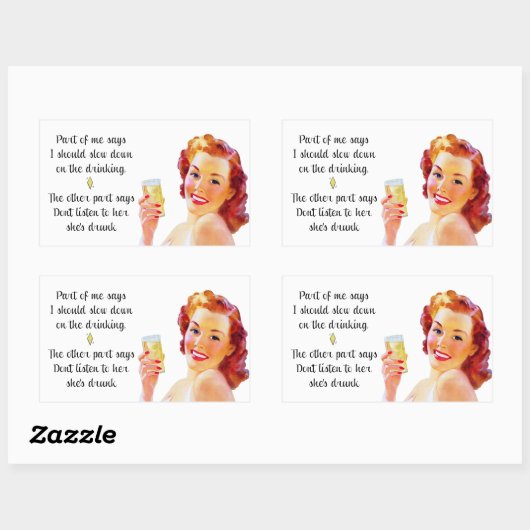 Retro Huisvrouw Funny Quote Stickers (Vel)