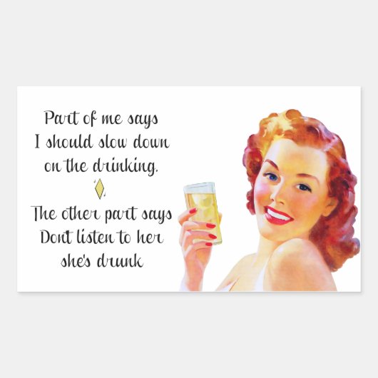 Retro Huisvrouw Funny Quote Stickers (Voorkant)
