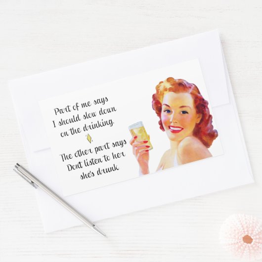 Retro Huisvrouw Funny Quote Stickers (Envelop)