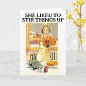 RETRO HUISVROUW FUNNY VERJAARDAGSKAARTEN KAART (Gele Bloem)