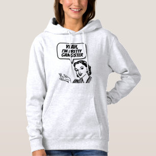 RETRO HUISVROUW "GANGSTER" GRAPPIGE T-SHIRTS HOODE