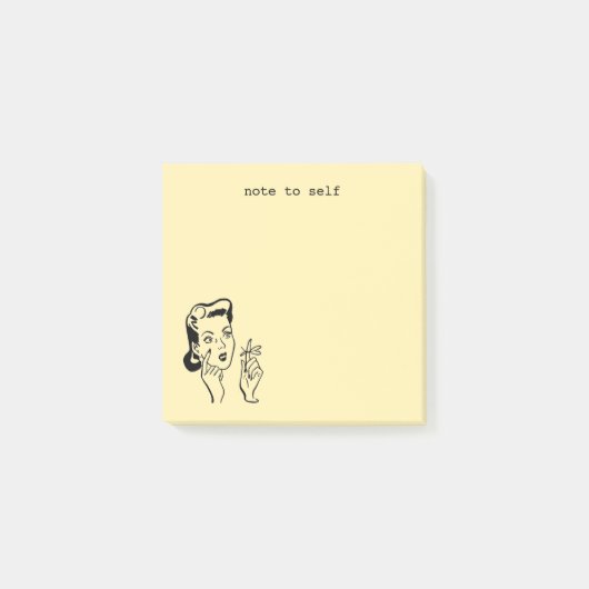 Retro Huisvrouw Geel Grappig notitie voor Zelf Post-it® Notes (Voorkant)