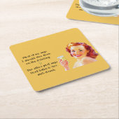 Retro Huisvrouw Grappig Quote Drink Onderzetter (Schuin)