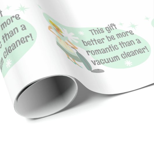 Retro huisvrouw haat het vacuüm cadeaupapier (Rol Hoek)