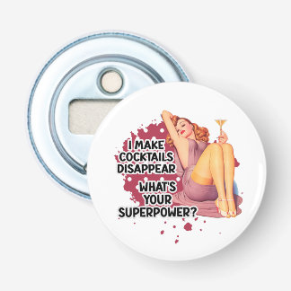 Retro huisvrouw Humor Drink grap Button Flesopener