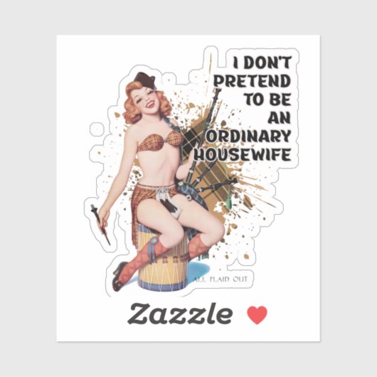  Retro Huisvrouw Humor Pin-up Meisje Sticker (Vel)