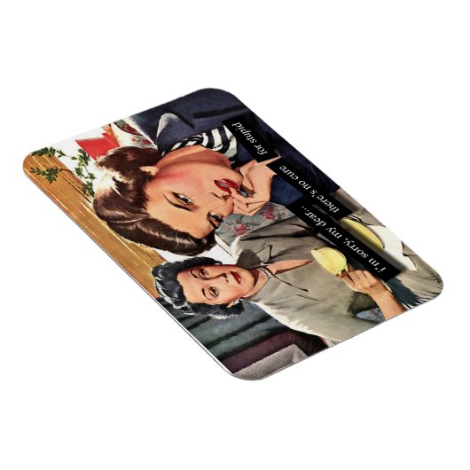 Retro Huisvrouw jaren 1950 "No Cure for Stupid" Ma Magneet (Rechterzijde)