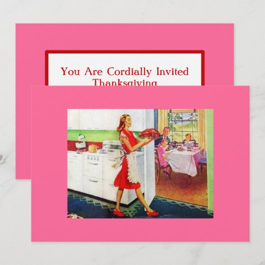Retro Huisvrouw Kaart (Voorkant / Achterkant)