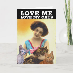 RETRO HUISVROUW KAT HELLO KAART