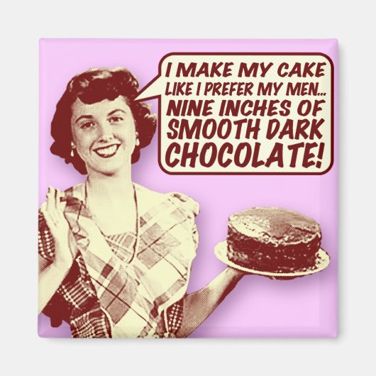 Retro Huisvrouw Magneet - Negen Centimeter Chocola (Voorkant)